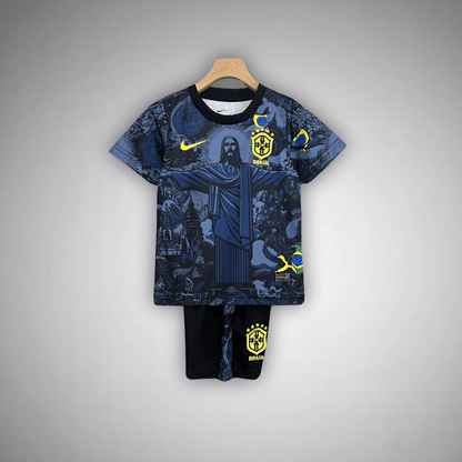 Brazil "Jesus" Premium Blue Kids Size Kit