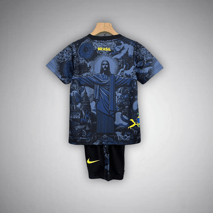 Brazil "Jesus" Premium Blue Kids Size Kit