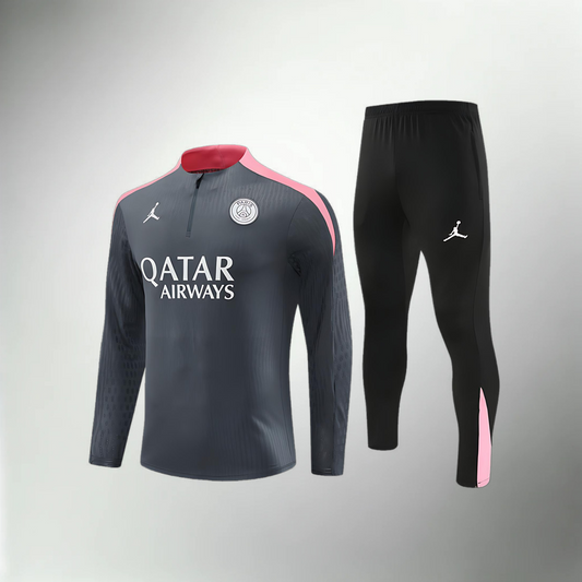 Paris Saint-Germain Gray and Pink Tracksuit