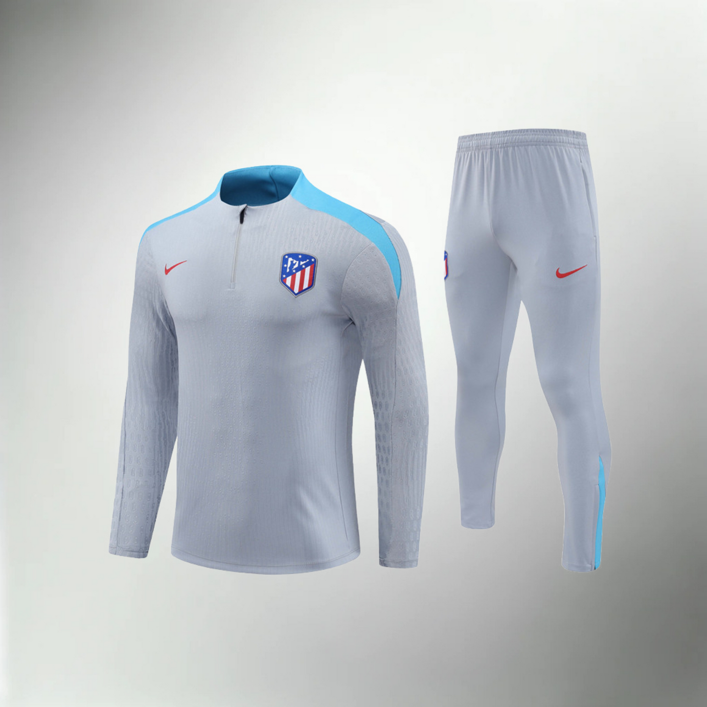 Atletico Madrid Light Gray and Turquoise Tracksuit