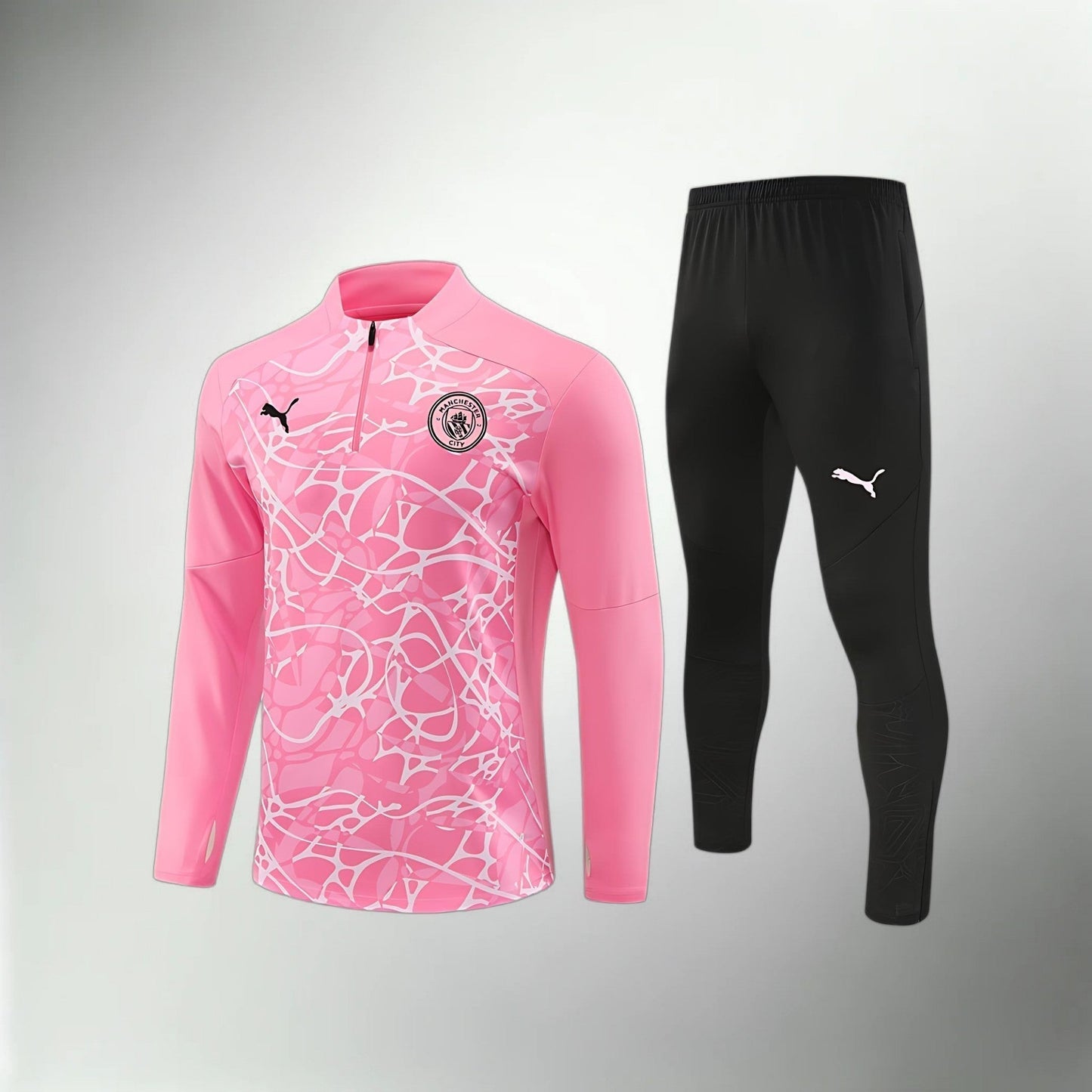 Manchester City Black and Pink Tracksuit