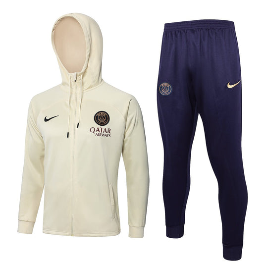 PSG Beige and Dark Blue Premium Tracksuit